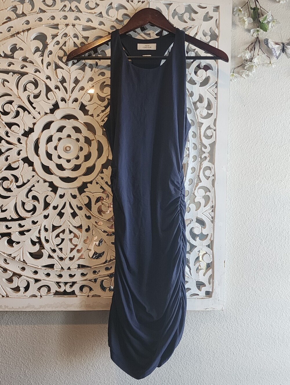 BABATON CONTOUR RUCHED RACEBACK IN BLUE MINI DRESS WOMENS SIZE SMALL - Picture 10 of 16